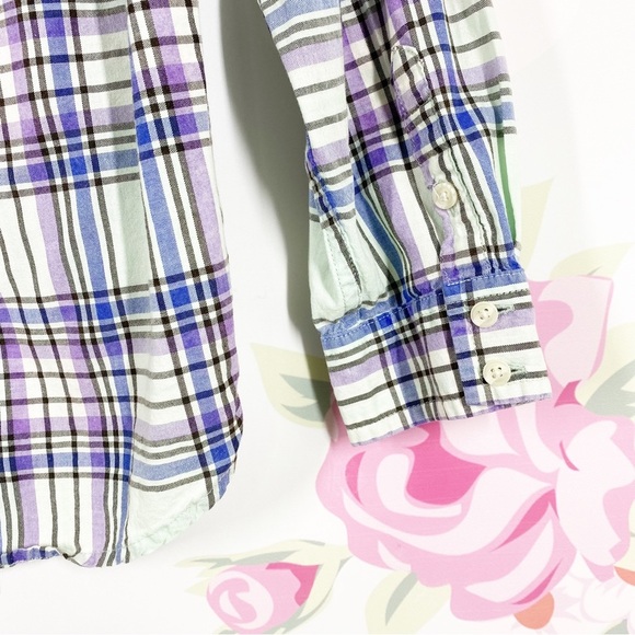 American Eagle Outfitters AEO Checkered Plaid Boyfriend Button Down Shirt L - Picture 9 of 11